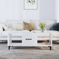 vidaXL magasfényű fehér szerelt fa dohányzóasztal 102 x 50 x 40 cm bútor