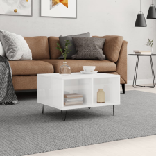 vidaXL magasfényű fehér szerelt fa dohányzóasztal 60 x 50 x 36,5 cm bútor