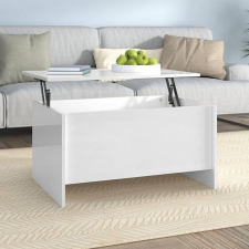 vidaXL magasfényű fehér szerelt fa dohányzóasztal 80 x 55,5 x 41,5 cm bútor