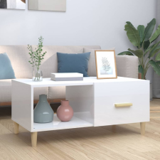vidaXL magasfényű fehér szerelt fa dohányzóasztal 89,5 x 50 x 40 cm bútor