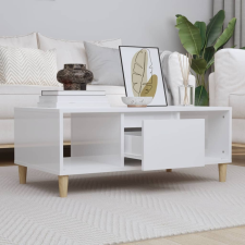 vidaXL magasfényű fehér szerelt fa dohányzóasztal 90 x 50 x 36,5 cm bútor