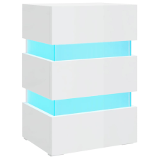 vidaXL magasfényű fehér szerelt fa LED-es éjjeliszekrény 45x35x67 cm (326846) bútor
