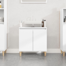 vidaXL magasfényű fehér szerelt fa mosdószekrény 58x33x60 cm fürdőszoba bútor