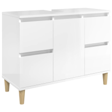 vidaXL magasfényű fehér szerelt fa mosdószekrény 80 x 33 x 60 cm fürdőszoba bútor