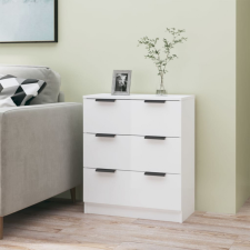 vidaXL Magasfényű fehér szerelt fa tálalóasztal 60 x 30 x 70 cm bútor