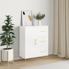 vidaXL magasfényű fehér szerelt fa tálalószekrény 69,5 x 34 x 90 cm bútor