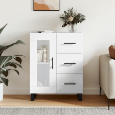 vidaXL magasfényű fehér szerelt fa tálalószekrény 69,5 x 34 x 90 cm bútor