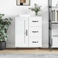 vidaXL magasfényű fehér szerelt fa tálalószekrény 69,5 x 34 x 90 cm bútor