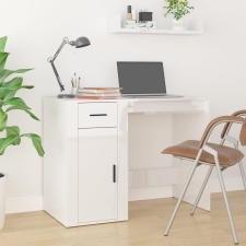vidaXL magasfényű fehér színű szerelt fa íróasztal 100x49x75 cm íróasztal