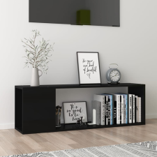 vidaXL magasfényű fekete forgácslap TV-szekrény 100 x 24 x 32 cm bútor