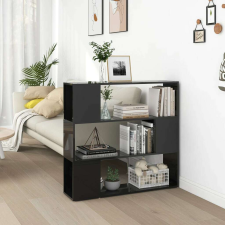 vidaXL magasfényű fekete térelválasztó könyvszekrény 100 x 24 x 94 cm bútor