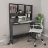  vidaXL magasfényű szürke forgácslap íróasztal polcokkal 110x45x157 cm