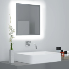 vidaXL magasfényű szürke LED-es fürdőszobai tükör 40 x 8,5 x 37 cm fürdőszoba bútor
