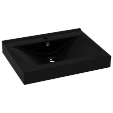 vidaXL matt fekete kerámia luxus mosdókagyló csapfurattal 60x46 cm (147030) szaniter