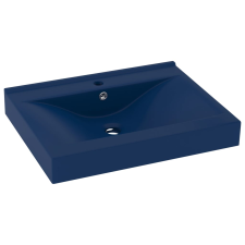 vidaXL matt sötétkék kerámia luxus mosdókagyló csapfurattal 60 x 46 cm (147023) szaniter