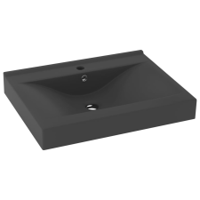 vidaXL matt sötétszürke kerámia luxus mosdó csaptelepfurattal 60x46 cm (147027) szaniter