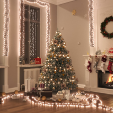 vidaXL meleg fehér fényű fürtös PVC LED-szalag 3000 LED-del 60 m karácsonyfa izzósor