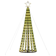 vidaXL meleg fehér karácsonyfa fénykúp 275 LED 180 cm (358064) karácsonyfa izzósor
