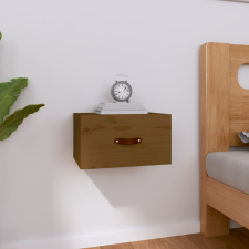 vidaXL Mézbarna falra szerelhető éjjeliszekrény 40 x 29,5 x 22 cm bútor