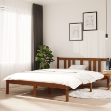 vidaXL mézbarna tömör fa ágykeret 140 x 190 cm ágy és ágykellék