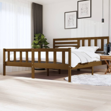 vidaXL mézbarna tömör fa ágykeret 200 x 200 cm ágy és ágykellék