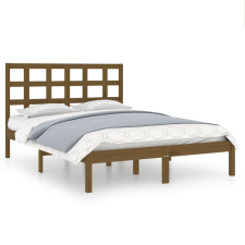 vidaXL mézbarna tömör fa ágykeret 200 x 200 cm (3105493) ágy és ágykellék