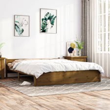 vidaXL mézbarna tömör fa ágykeret 200x200 cm ágy és ágykellék
