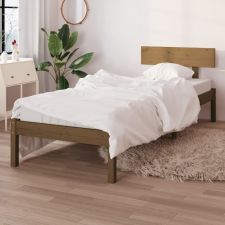 vidaXL mézbarna tömör fenyőfa ágykeret 100 x 200 cm ágy és ágykellék