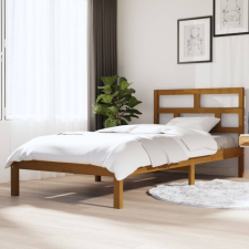 vidaXL Mézbarna tömör fenyőfa ágykeret 100 x 200 cm ágy és ágykellék