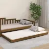 vidaXL mézbarna tömör fenyőfa ágykeret 100 x 200 cm