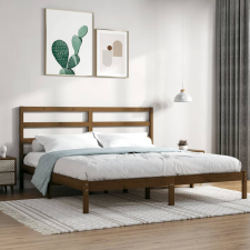 vidaXL mézbarna tömör fenyőfa ágykeret 200 x 200 cm ágy és ágykellék