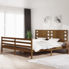 vidaXL mézbarna tömör fenyőfa ágykeret 200 x 200 cm ágy és ágykellék