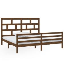 vidaXL mézbarna tömör fenyőfa ágykeret 200 x 200 cm (3101306) ágy és ágykellék