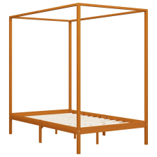 vidaXL mézbarna tömör fenyőfa baldachinos ágykeret 120 x 200 cm  (283258) ágy és ágykellék