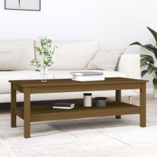 vidaXL mézbarna tömör fenyőfa dohányzóasztal 110 x 50 x 40 cm bútor