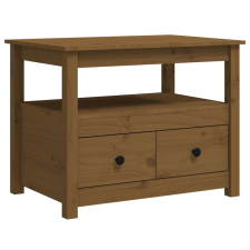 vidaXL mézbarna tömör fenyőfa dohányzóasztal 71 x 49 x 55 cm (820939) bútor