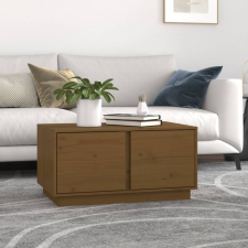 vidaXL mézbarna tömör fenyőfa dohányzóasztal 80 x 50 x 40 cm bútor