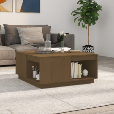 vidaXL mézbarna tömör fenyőfa dohányzóasztal 80x81x36,5 cm bútor