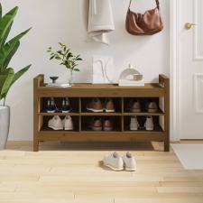vidaXL mézbarna tömör fenyőfa előszoba pad 110 x 40 x 60 cm bútor