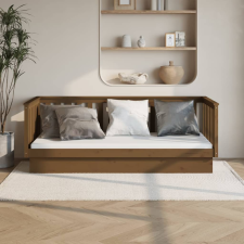 vidaXL mézbarna tömör fenyőfa kanapéágy 100 x 200 cm ágy és ágykellék