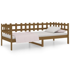 vidaXL mézbarna tömör fenyőfa kanapéágy 90 x 200 cm (820759) ágy és ágykellék