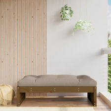 vidaXL mézbarna tömör fenyőfa kerti lábzsámoly párnával 120x80 cm kerti bútor