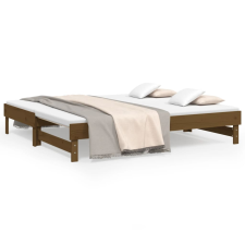 vidaXL mézbarna tömör fenyőfa kihúzható kanapéágy 2x(90x190) cm (823392) ágy és ágykellék