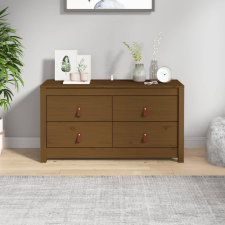 vidaXL mézbarna tömör fenyőfa kisszekrény 100x40x54 cm bútor