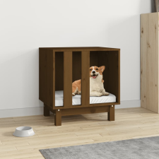 vidaXL mézbarna tömör fenyőfa kutyaágy 50 x 40 x 52 cm szállítóbox, fekhely kutyáknak