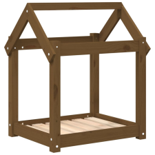 vidaXL mézbarna tömör fenyőfa kutyaágy 61x50x70 cm (822200) szállítóbox, fekhely kutyáknak