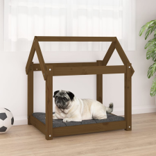 vidaXL mézbarna tömör fenyőfa kutyaágy 71x55x70 cm szállítóbox, fekhely kutyáknak