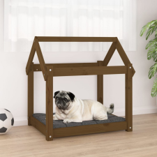 vidaXL Mézbarna tömör fenyőfa kutyaágy 71x55x70 cm szállítóbox, fekhely kutyáknak