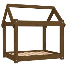 vidaXL mézbarna tömör fenyőfa kutyaágy 71x55x70 cm (822205) szállítóbox, fekhely kutyáknak