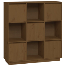 vidaXL mézbarna tömör fenyőfa magasszekrény 110,5x35x117 cm (814372) bútor